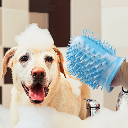 2-in-1 Pfotenreiniger & Pflegebürste für Hunde und Katzen