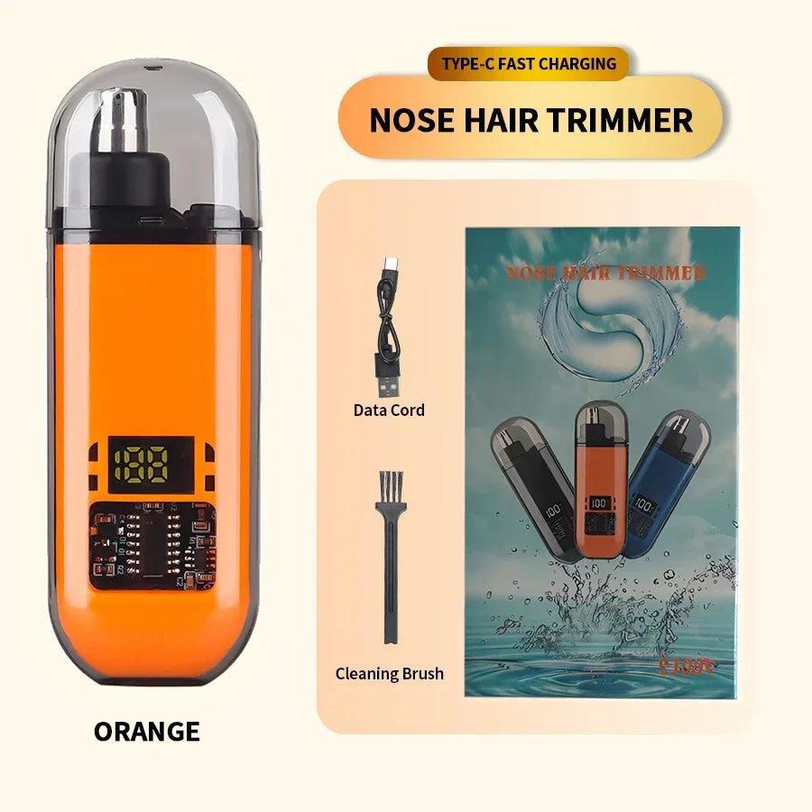USB Rechargeable Electric Nose Ear Trimmer - 150Mah Li-Polymer Battery,Fast Charge,Compact & Portable Clipper for Men'S Grooming