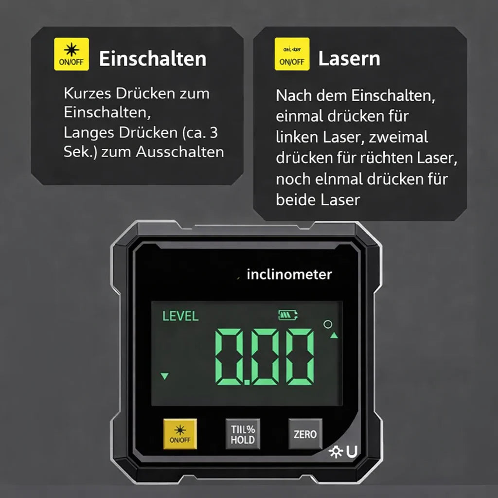Neigungsmesser | Magnetischer Laser-Präzisionsmesser | Digitalinclinometer