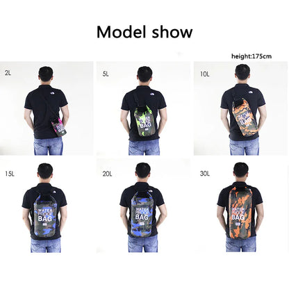 30L Waterproof Swimming Bag Dry Sack Camouflage Colors Fishing Boating Kayaking Storage Drifting Rafting Bag 2L 5L 10L 15L XAZ9