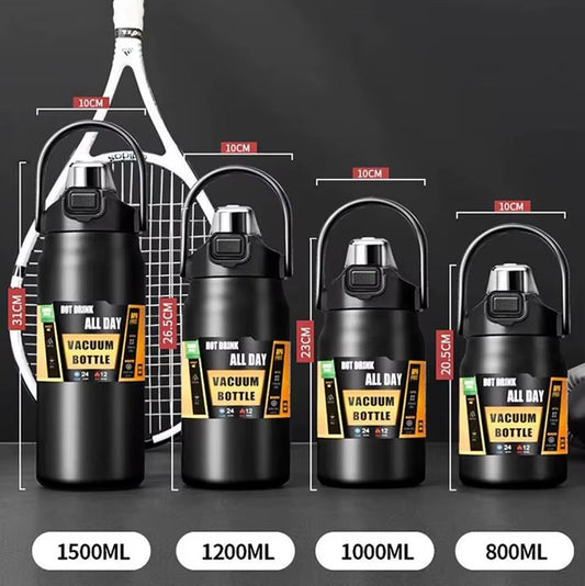 Portable Thermos with Straw 304 Stainless Steel Thermal Mug Tumbler Coffee Cup Sports Vacuum Flasks Cold and Hot Water Bottle