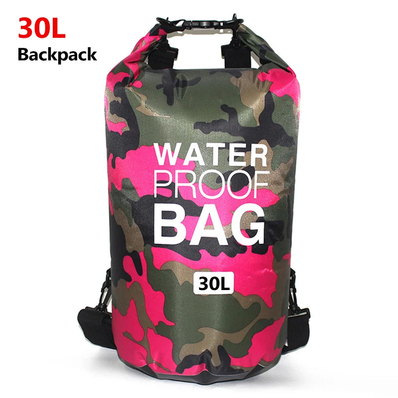 30L Waterproof Swimming Bag Dry Sack Camouflage Colors Fishing Boating Kayaking Storage Drifting Rafting Bag 2L 5L 10L 15L XAZ9