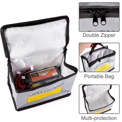 Lipo Guard Safety Bag Fireproof Explosion-Proof Portable Lipo Safety Bag 215*115*155Mm for RC FPV Racing Drone Car Battery Safe