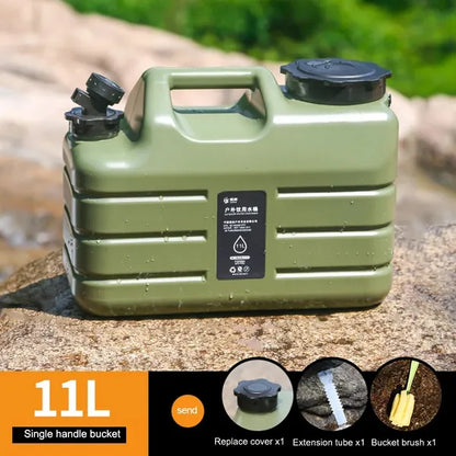 11-Liter Camping-Wasserbehälter aus lebensmittelechtem PE, militärgrün