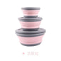 Portable Folding Lunch Box Bowl Sets Silicone 3Pcs/Set Food Container Outdoor Camping Tableware Set Foldable Salad Bowl with Lid