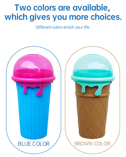 500Ml Large Capacity Slushy Cup Summer Squeeze Homemade Juice Water Bottle Quick-Frozen Smoothie Sand Cup Pinch Fast Cooling Magic Ice Cream Slushy Maker Beker Kitchen Gadgets