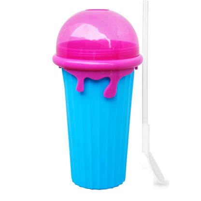 500Ml Large Capacity Slushy Cup Summer Squeeze Homemade Juice Water Bottle Quick-Frozen Smoothie Sand Cup Pinch Fast Cooling Magic Ice Cream Slushy Maker Beker Kitchen Gadgets