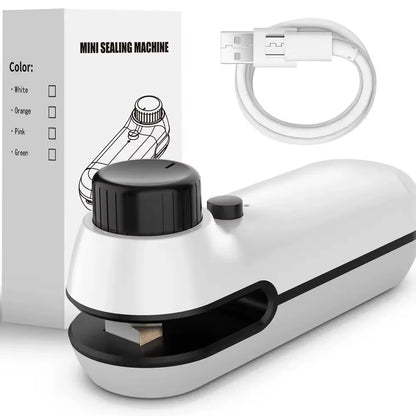 Rechargable 2 in 1 Bag Mini Heat Sealer, Storage Bag Plastic Package Snack Sealer Clip Bag Handheld Heat Sealer, Plastic Bag USB