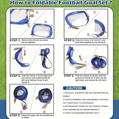 4-in-1 Pop-up-Fußballtor für Kinder mit Tragetasche