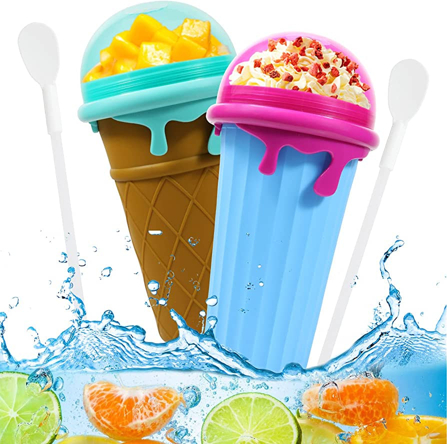 500Ml Large Capacity Slushy Cup Summer Squeeze Homemade Juice Water Bottle Quick-Frozen Smoothie Sand Cup Pinch Fast Cooling Magic Ice Cream Slushy Maker Beker Kitchen Gadgets