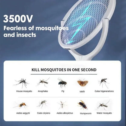 5 in 1 Fast Charging Racket Kill Fly Bug Safety Insulated Battery Powered Lamp ABS Adjustable Electric Mosquito Swatter