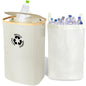 Recycling Container with Lid Deposit Bottle Storage Room Large Capacity, Beige