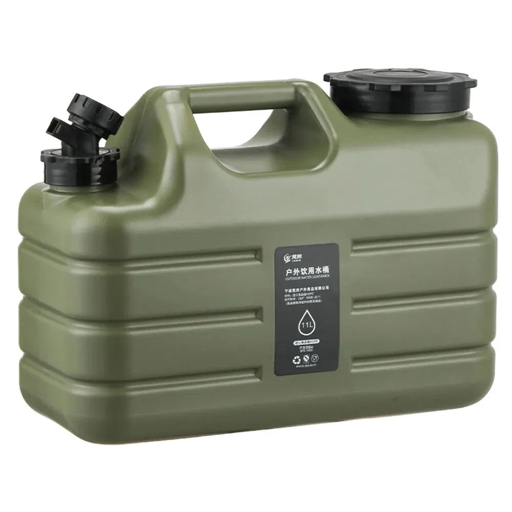 11-Liter Camping-Wasserbehälter aus lebensmittelechtem PE, militärgrün