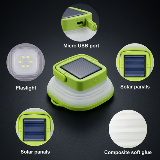 Faltbare Solar-Campinglampe IP68