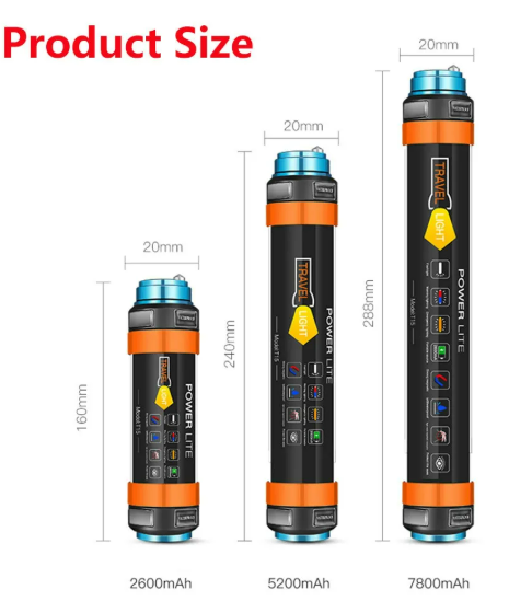 Campinglampe T15 mit Powerbank Orange