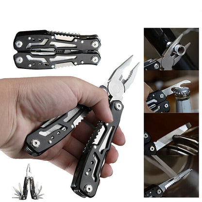 Edelstahl-Multitool mit Taschenzange, Säge & Klappzange
