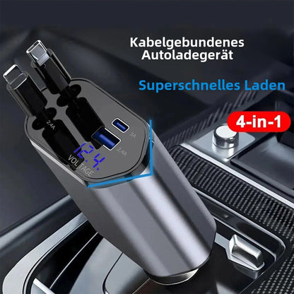 Support Pan European Shipping--Car USB Cigarette Lighter Fast Charger (120W 4-Port Retractable Cable)
