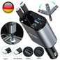 Support Pan European Shipping--Car USB Cigarette Lighter Fast Charger (120W 4-Port Retractable Cable)