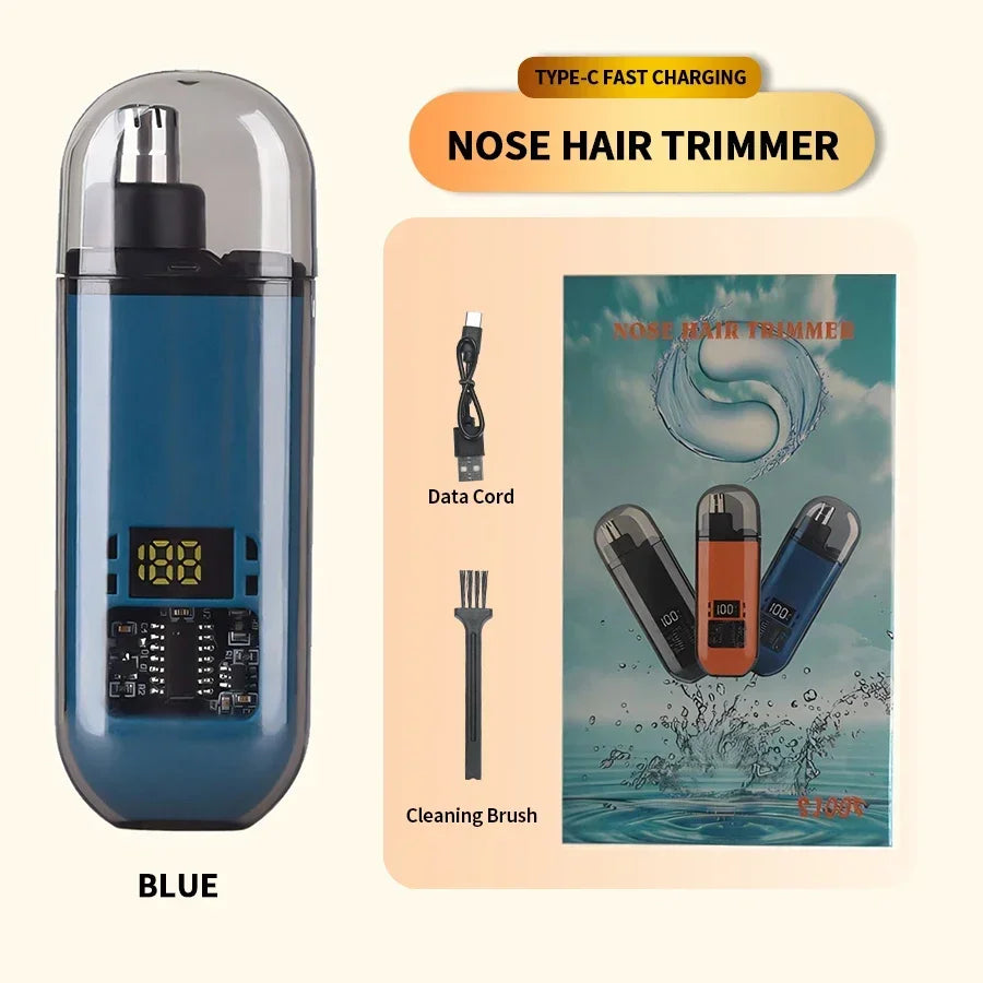 USB Rechargeable Electric Nose Ear Trimmer - 150Mah Li-Polymer Battery,Fast Charge,Compact & Portable Clipper for Men'S Grooming