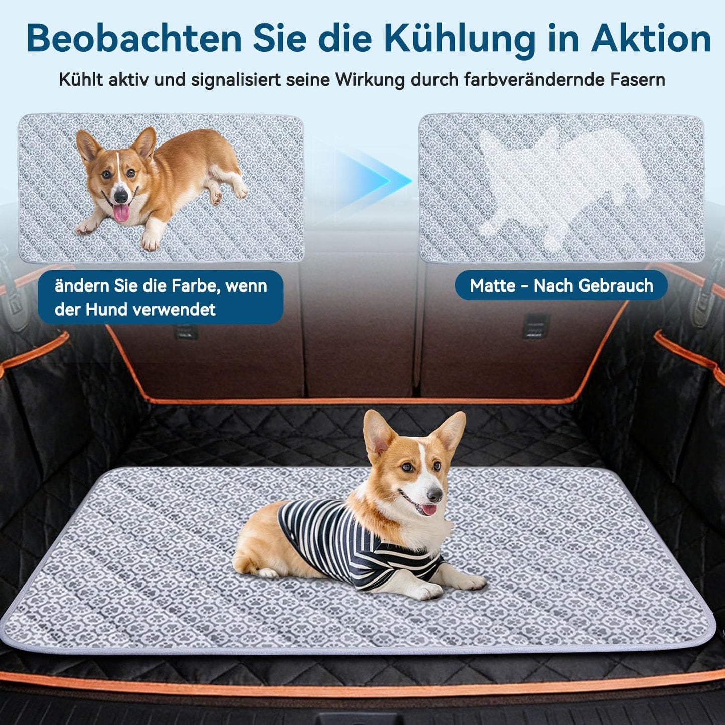 MH MYLUNE HOME Kühlende Automatte Für Haustiere Für Die Rückbank–Rutschfestes Oxford-Gewebe,Haustierfreundliche Sitzbezüge,Reisebett Für Haustiere,Für Rückbank/Lkw,Suv, Sitzverlängerung,63 X 137 Cm