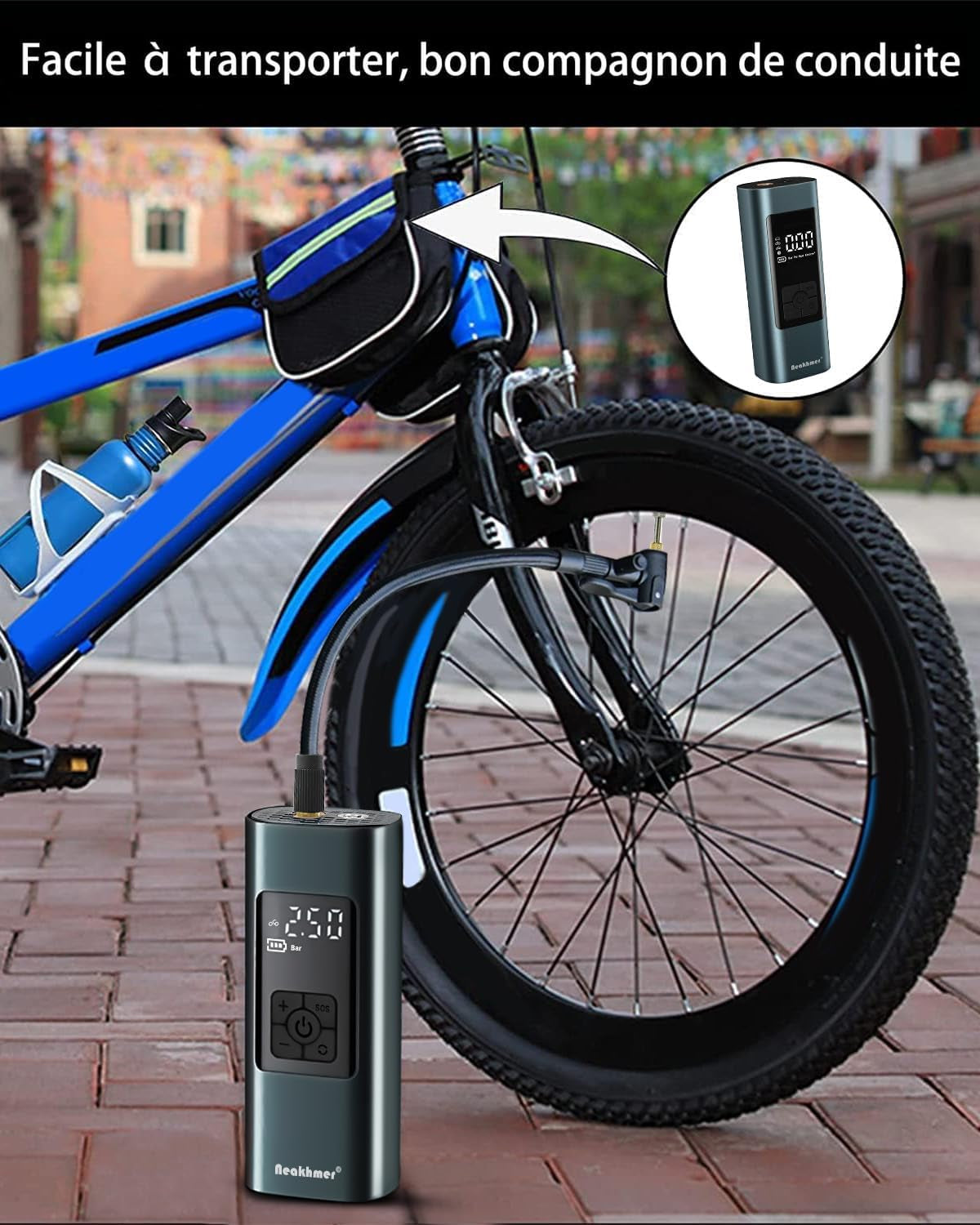 Tragbarer Luftkompressor Auto Reifenpumpe 150PSI 6000Mah Wiederaufladbarer | Mini Elektrischer Kompressor Fahrradpumpe 12V Luftpumpe Mit Manometer Für Auto Fahrrad Motorrad Bälle, Autooff, Usb-Powerbank