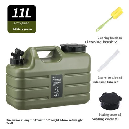 11-Liter Camping-Wasserbehälter aus lebensmittelechtem PE, militärgrün