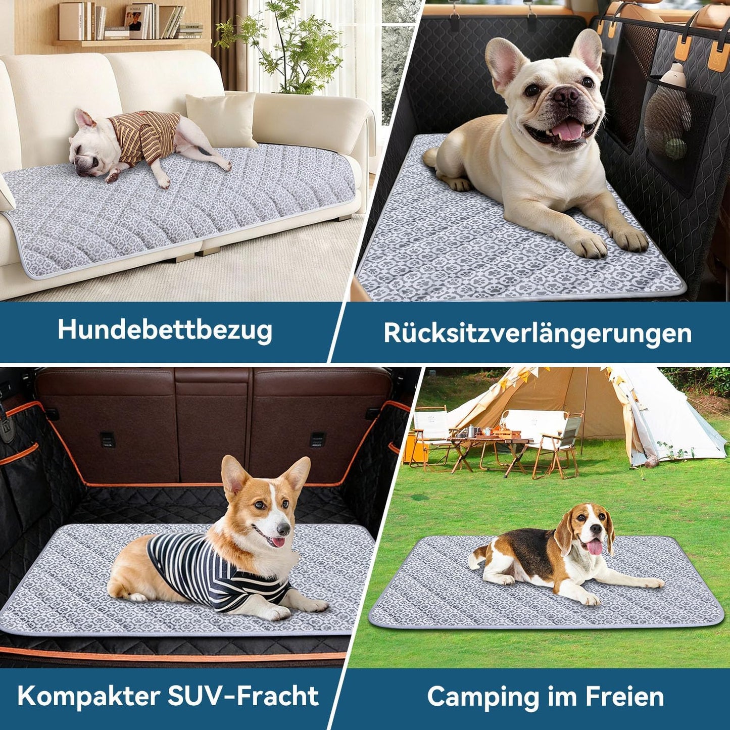 MH MYLUNE HOME Kühlende Automatte Für Haustiere Für Die Rückbank–Rutschfestes Oxford-Gewebe,Haustierfreundliche Sitzbezüge,Reisebett Für Haustiere,Für Rückbank/Lkw,Suv, Sitzverlängerung,63 X 137 Cm