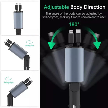Auto-Schnellladegerät mit 4-Port USB-C & Lightning-Kabeln