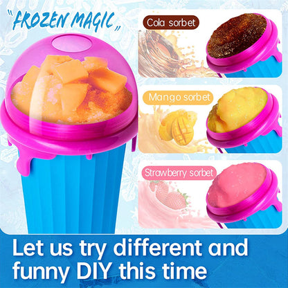 500Ml Large Capacity Slushy Cup Summer Squeeze Homemade Juice Water Bottle Quick-Frozen Smoothie Sand Cup Pinch Fast Cooling Magic Ice Cream Slushy Maker Beker Kitchen Gadgets