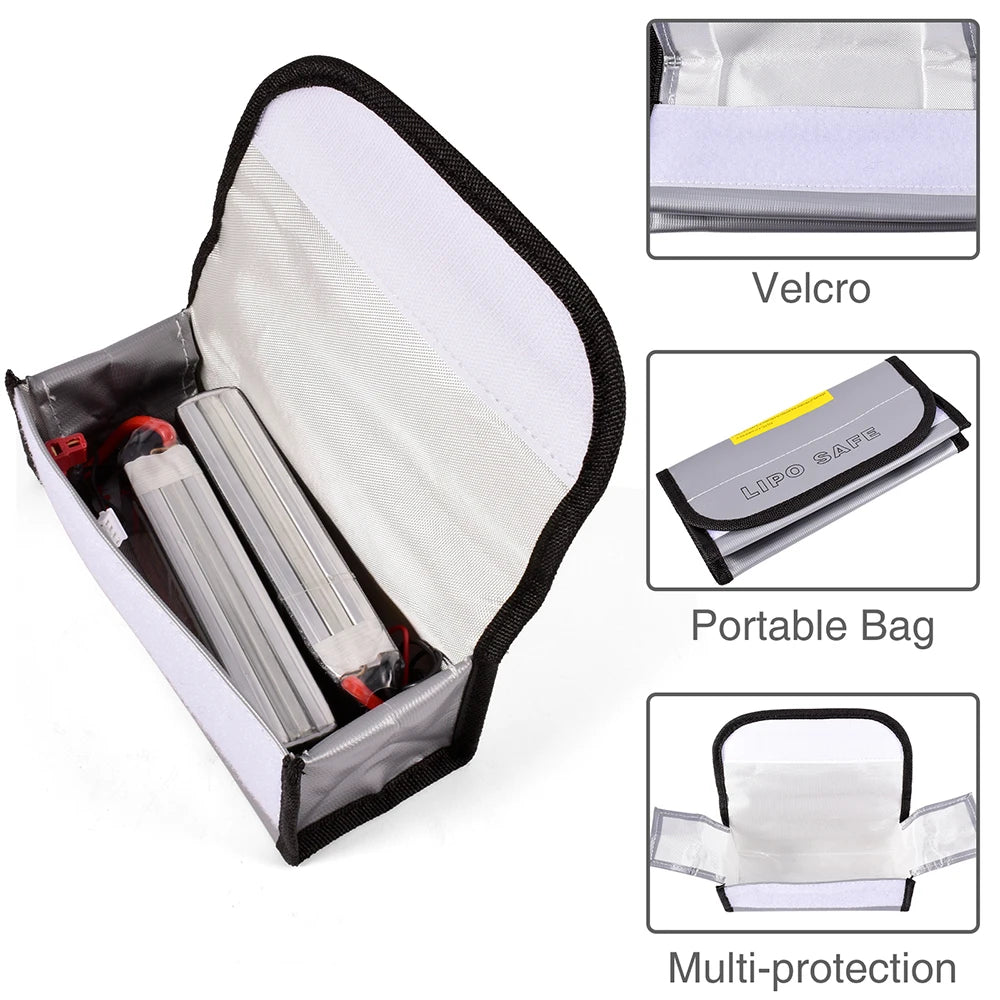 Lipo Guard Safety Bag Fireproof Explosion-Proof Portable Lipo Safety Bag 215*115*155Mm for RC FPV Racing Drone Car Battery Safe
