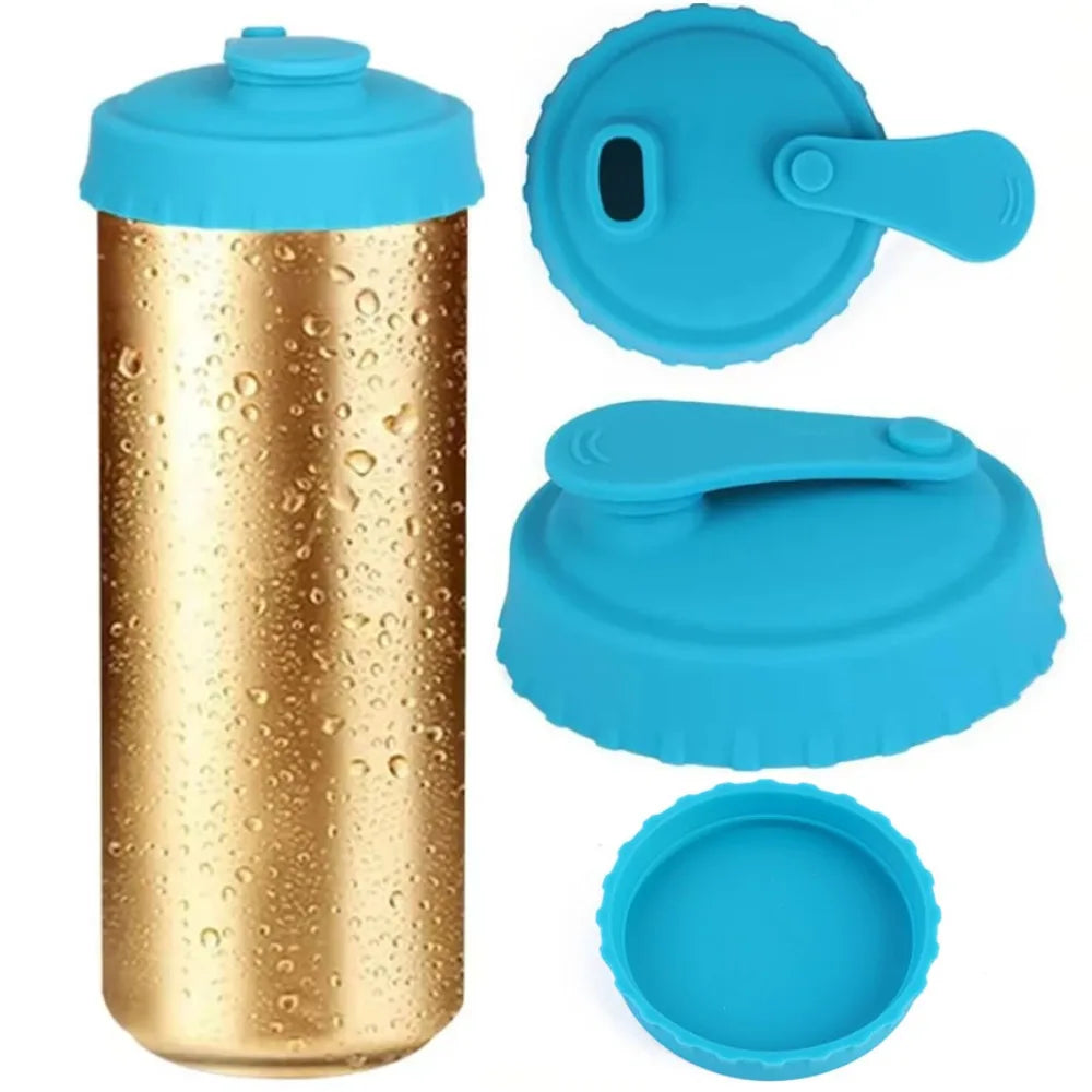 1PC Cup Lid Silicone Soda Can Lid Reusable Can Stopper for Soda Beer Drinks Juice Coke Beverage Fits Standard Cans Protector