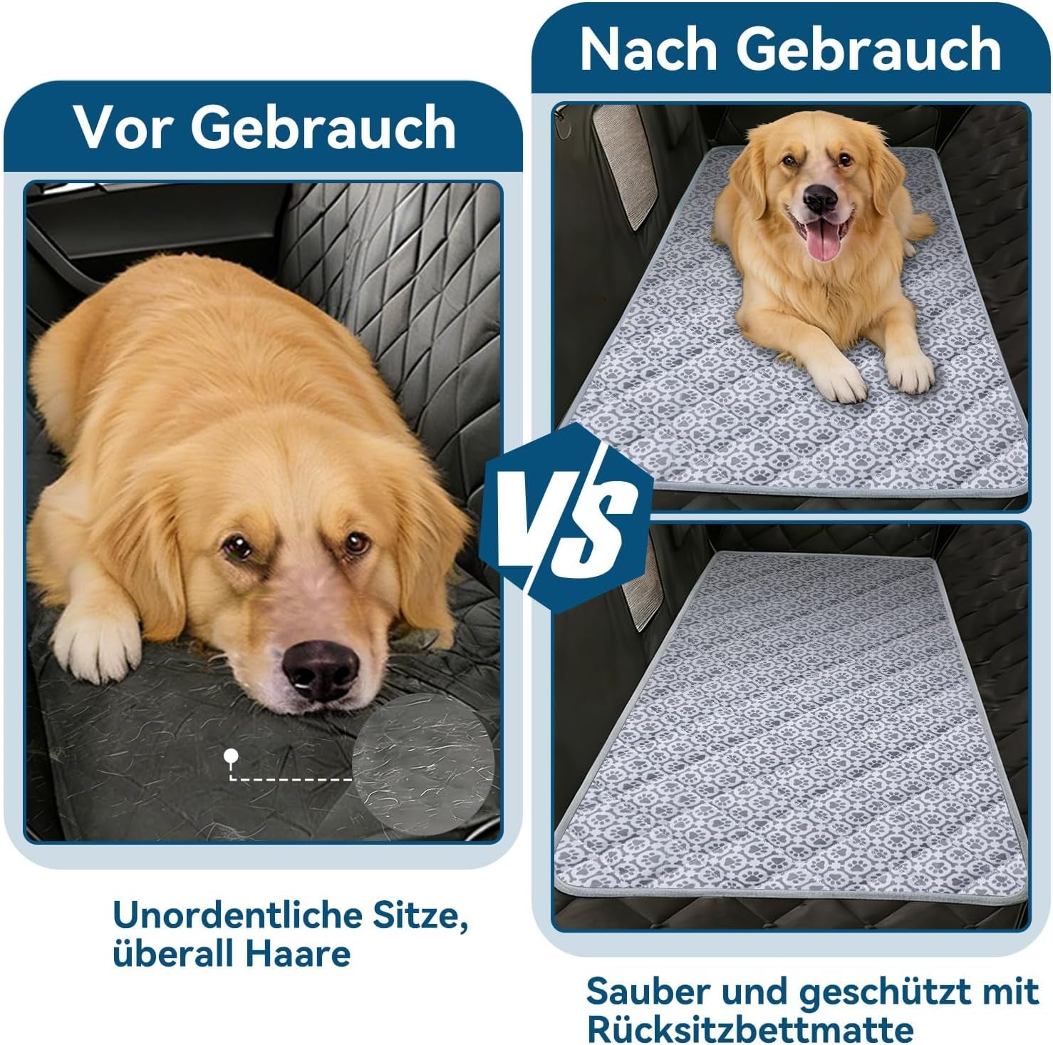 MH MYLUNE HOME Kühlende Automatte Für Haustiere Für Die Rückbank–Rutschfestes Oxford-Gewebe,Haustierfreundliche Sitzbezüge,Reisebett Für Haustiere,Für Rückbank/Lkw,Suv, Sitzverlängerung,63 X 137 Cm