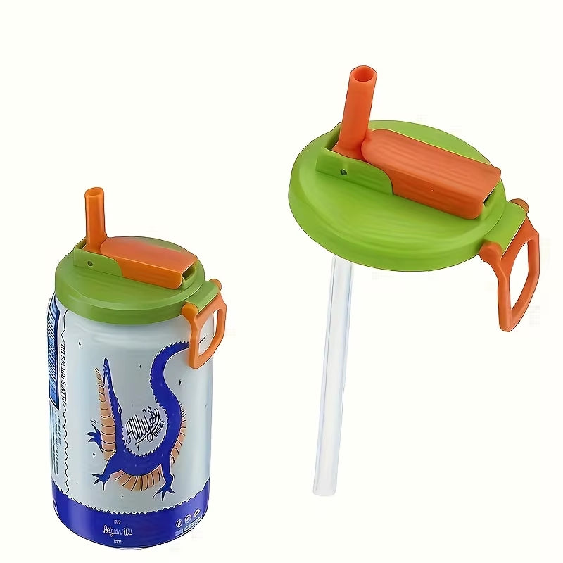 Reusable Soft Drink Can Lid. Soda Drink Can Lid Can Be Used for Beverages, Juices, and Soft Drinks, and Comes with a Straw