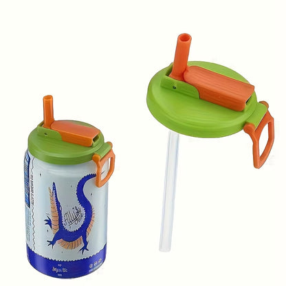 Reusable Soft Drink Can Lid. Soda Drink Can Lid Can Be Used for Beverages, Juices, and Soft Drinks, and Comes with a Straw