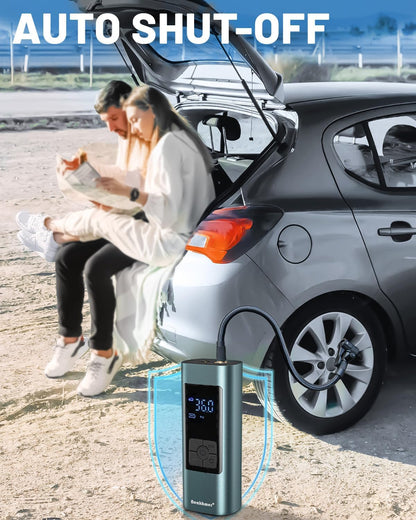Tragbarer Luftkompressor Auto Reifenpumpe 150PSI 6000Mah Wiederaufladbarer | Mini Elektrischer Kompressor Fahrradpumpe 12V Luftpumpe Mit Manometer Für Auto Fahrrad Motorrad Bälle, Autooff, Usb-Powerbank