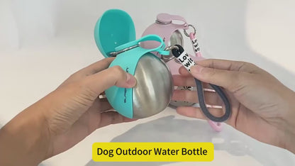 Tragbare Hundetrinkflasche mit Napf und Kotbeutelspender