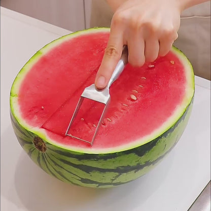 2-in-1 Wassermelonen-Schneider aus Edelstahl – Obstschneider &amp; Serviergabel